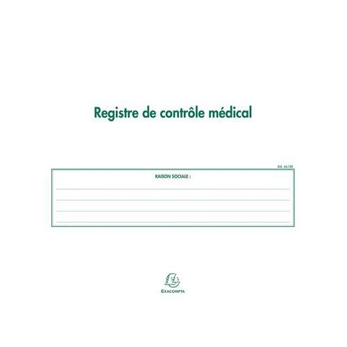 Lot de 5 Registre de Contrôle médical - folioté - 60 pages - Image 2