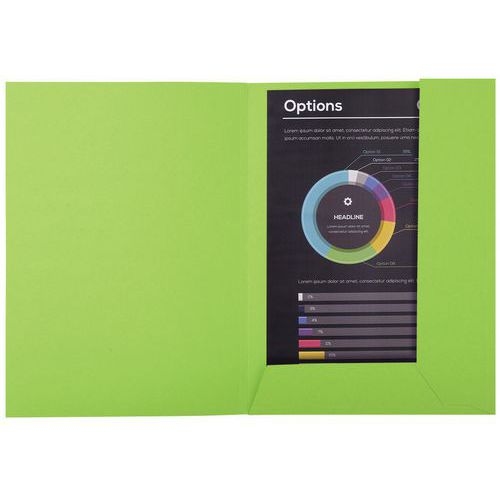 Lot de 5 paquets de 50 chemisess 2 rabats ROCK''S 210 - 24x32cm vert - Image 2