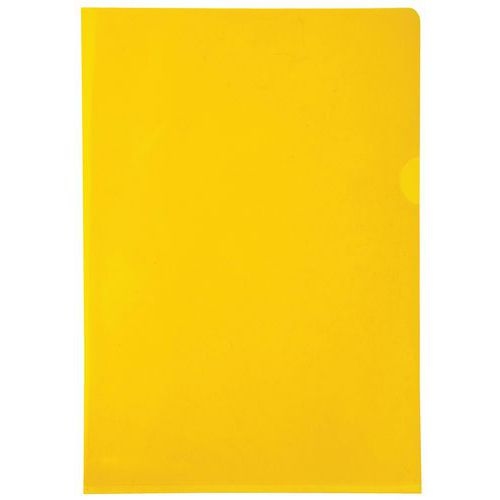 Etui carton de 100 poch. coin pvc lisse  hr 13/100e A4 jaune - Image principale