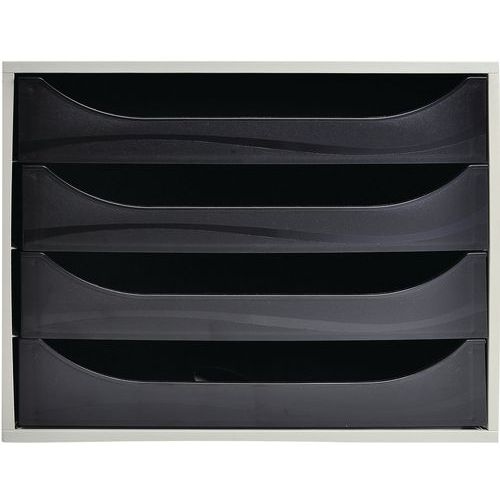 Caisson ecobox 4 tiroir office gris/noir - Image 2