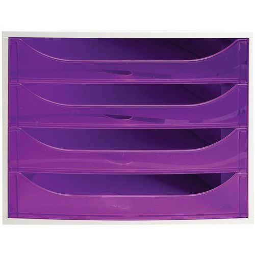 Caisson 4 tiroirs gris/violet transparent - Image 2