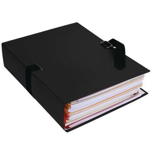 Lot de 25 chem. dos extensible papier toilé 24x32cm filmée par 5 noir - Image 2