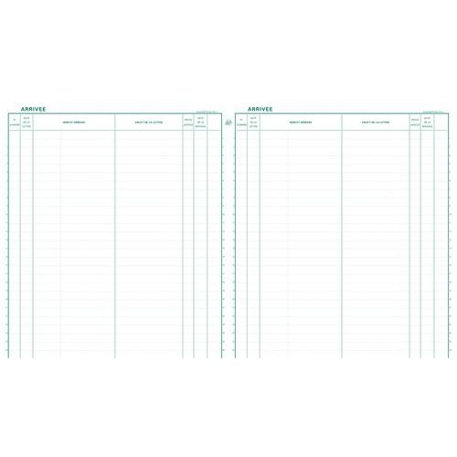 Registre 32x27cm Enregistrement du courrier 26 lignes 200 pages - Image 3