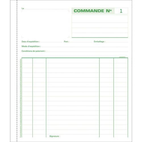 Lot de 5 Manifold commandes 21x18 cm 50 feuillets tripli autocopiants - Image 5
