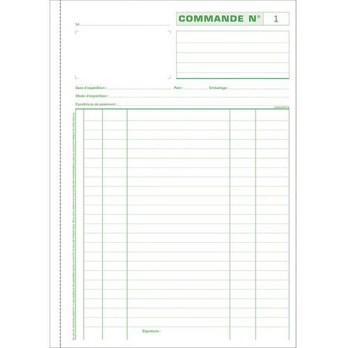 Lot de 5 Manifold commandes 29,7x21cm 50 feuillets tripli autocop. - Image 3