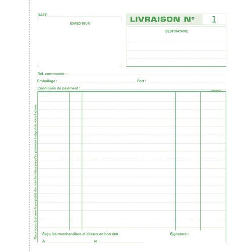 Lot de 10 Manifold Livraisons 21x18cm 50 feuillets dupli autocopiant - Image 4