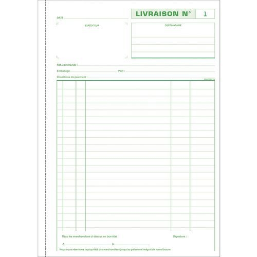 Lot de 5 Manifold Livraisons 29,7x21cm 50 feuillets tripli autocop. - Image 3