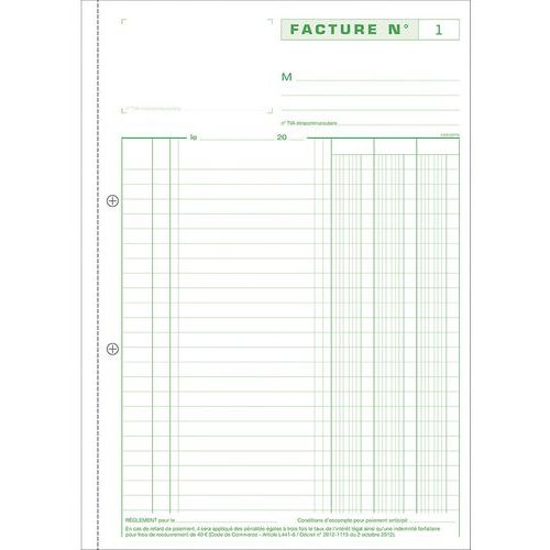 Lot de 5 Manifold Factures 29,7x21cm 50 feuillets tripli autocopiants - Image 4
