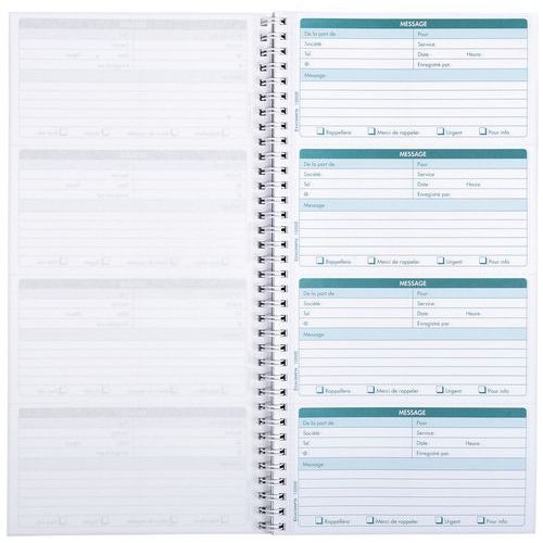 Lot de 5 Carnet spiralé- Messages téléphones - 50 feuilles dupli autocopiantes - Image 3
