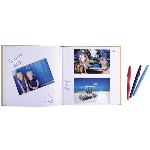 Lot de 2 albums photos livre 30 pages blanches 25x25cm ZÉPHIRE beige - Image 3