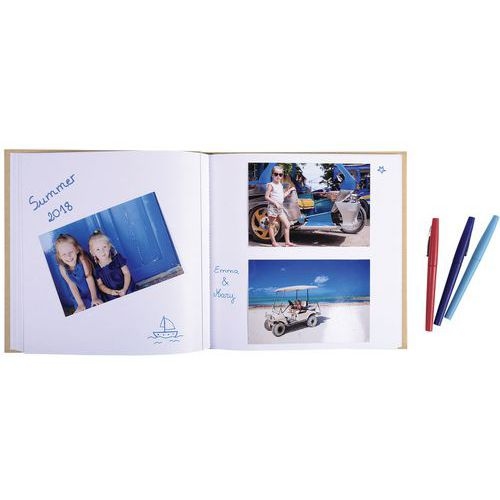 Lot de 2 albums photos livre 30 pages blanches 25x25cm ZÉPHIRE beige - Image 3