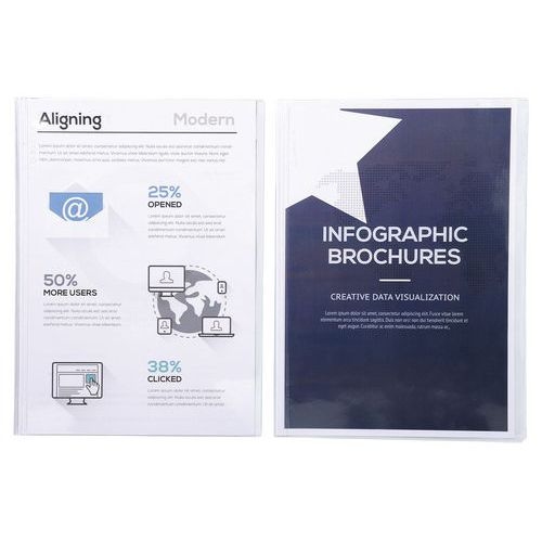 Lot de 5 Chemises de présentation pour relier avec Serodo PVC lisse 20x100e -A4 - Image 3