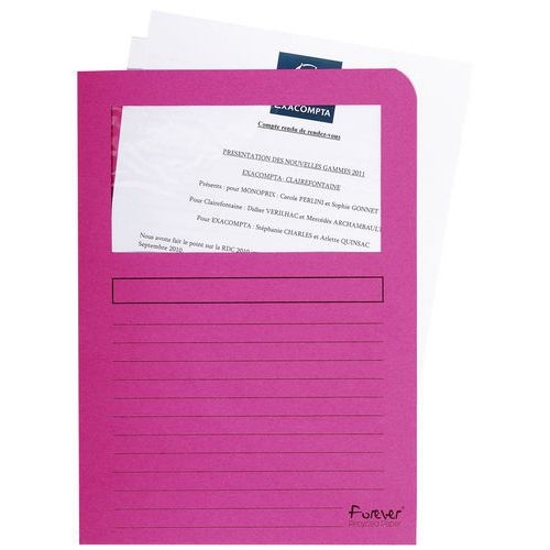 Lot de 4 paquets de 100 chemisess à fenêtre FOREVER 22x31 cm Fuchsia - Image 3