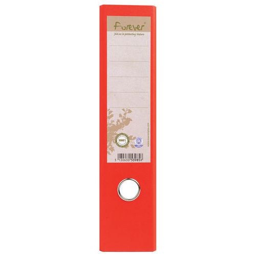 Lot de 10 Classeur rembordé papier Dos 80mm Forever - A4 maxi - Rouge - Image 3