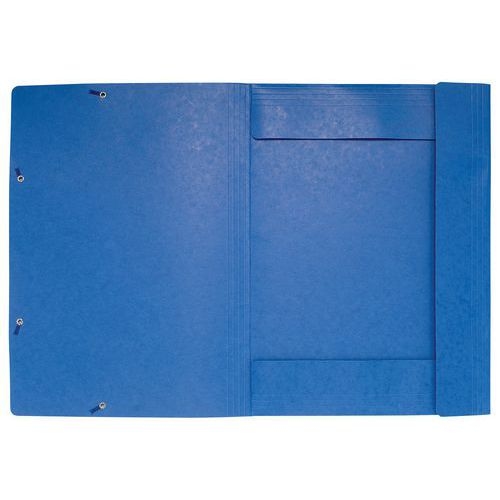 Lot de 5 chemises à élastique 3 rabats carte lustrée 600gm2 - A3 bleu - Image 3