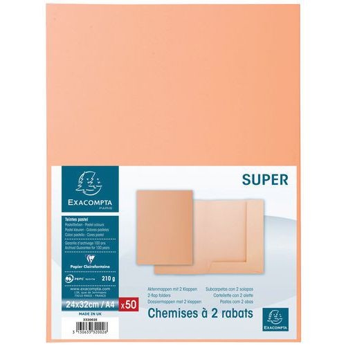 Lot de 5 paquets de 50 chemisess 2 rabats SUPER 210 - 24x32cm - bulles - Image 2