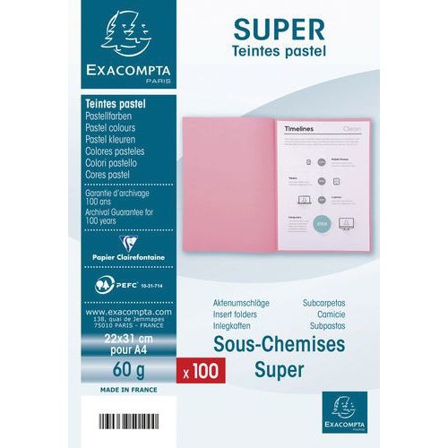Lot de 10 paquets de 100 sous-chemisess SUPER 60 - 22x31cm lilas - Image 2
