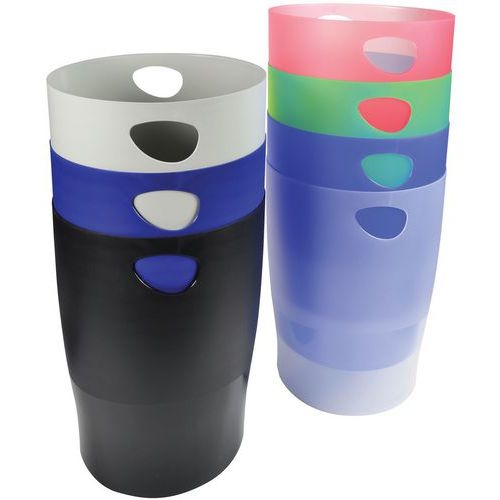 Lot de 8 Corbeille à papier ECOBIN 15 litres avec poignées noir - Image 2