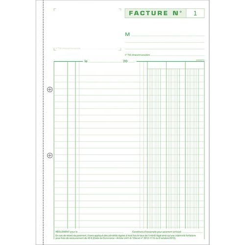 Lot de 5 Manifold Factures 29,7x21cm 50 feuillets dupli autocopiants - Image 5