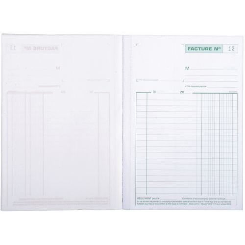 Lot de 10 Manifold Factures 21x14,8cm 50 feuil. dupli autocop. simple - Image 3