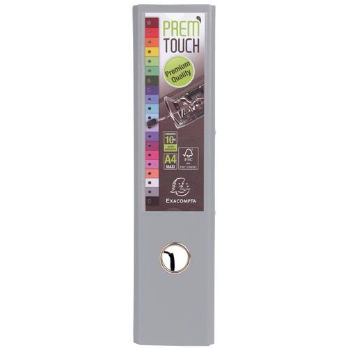 Lot de 10 Classeur à levier Prem'Touch - Dos 80mm - A4 maxi Gris foncé - Image 4