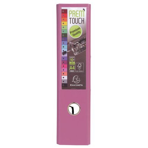 Lot de 10 Class. Prem'Touch int. et ext. en PP Dos 80mm A4 maxi Rose - Image 4