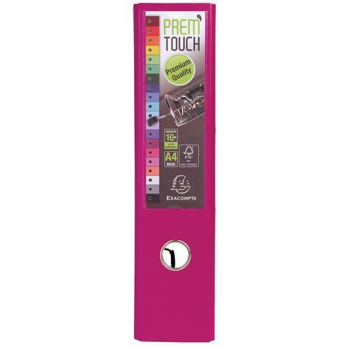 Lot de 10 Classeur à levier Prem'Touch - Dos 80mm - A4 maxi Framboise - Image 2