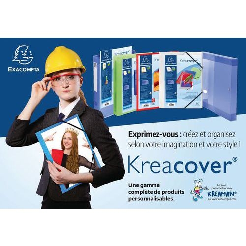 Lot de 25 Chemise à élastiques 3 rabats polypropylène opaque Krea Cover - A4 - Image 3