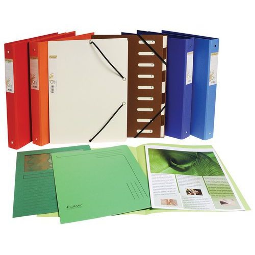 Lot de 10 Class. rembordé papier 4 anneaux 30mm Forever A4 Bleu foncé - Image 5
