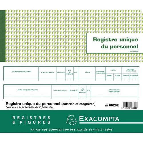 Lot de 6 Registre unique du personnel (salariés et stagiaires) - 56 pages - Image 5