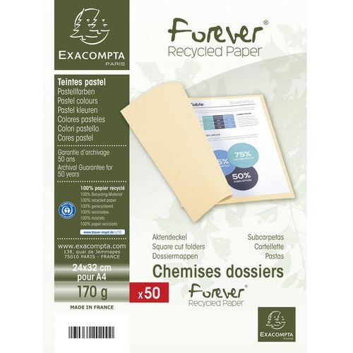 Lot de 10 paquets de 50 chem. Forever 170 100% recyclé 24x32cm orange - Image 2