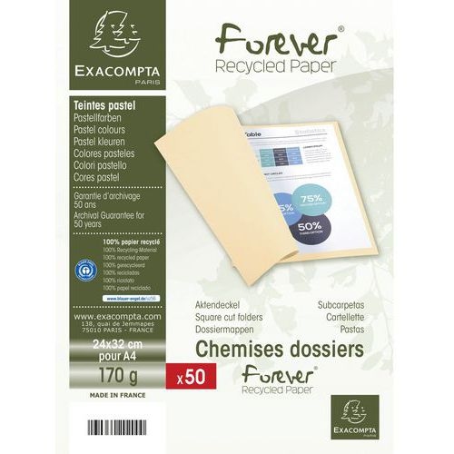 Lot de 10 paquets de 50 chem. Forever 170 100% recyclé 24x32cm vert vif - Image 3