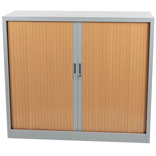 Armoire à rideaux Manutan 105X120X45 cm Alu/Hêtre - Image 8