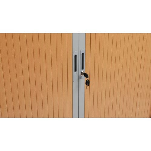 Armoire à rideaux Manutan 105X120X45 cm Alu/Hêtre - Image 5