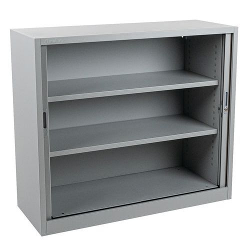 Armoire à rideaux Manutan 105X120X45 cm Alu/Hêtre - Image 10