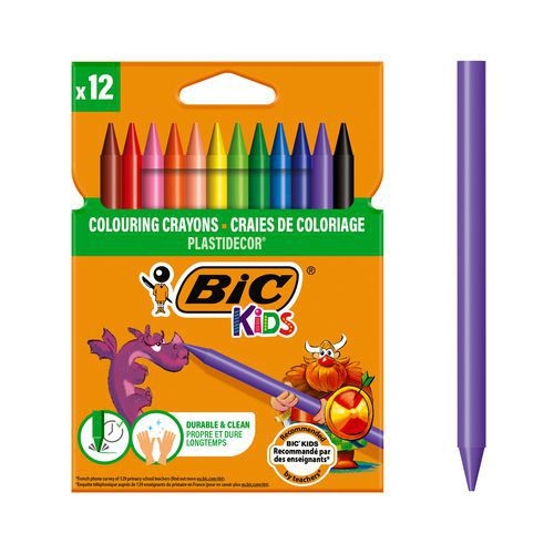 Etui carton 12 craies 12 cm Plastidecor bic - Image principale