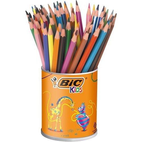 Pot 60 crayons couleur BIC KIDS Evolution Ecolutions, 18 couleurs assorties - Image principale