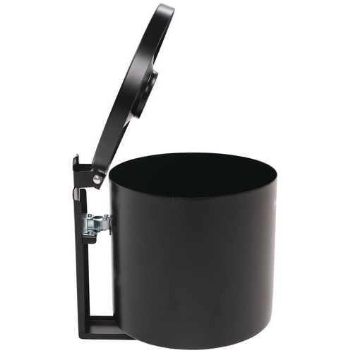 Cendrier mural noir en acier anti-feu avec couvercle étouffoir - 1.5L - Image 4