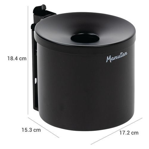 Cendrier mural noir en acier anti-feu avec couvercle étouffoir - 1.5L - Image 8