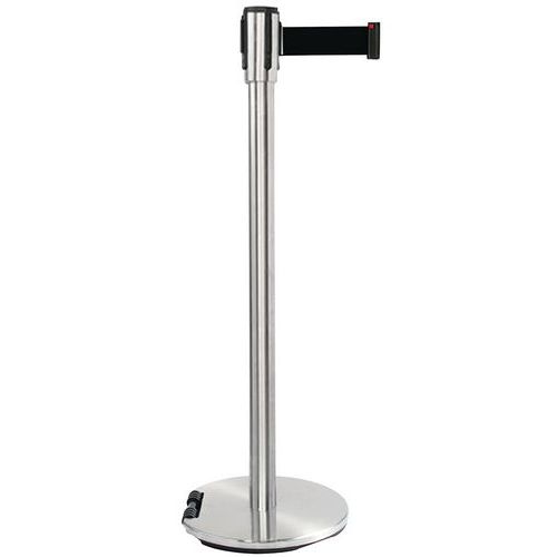 Poteau acier inoxydable à sangle 2 m - Socle à roulettes - Manutan Expert - Image 3