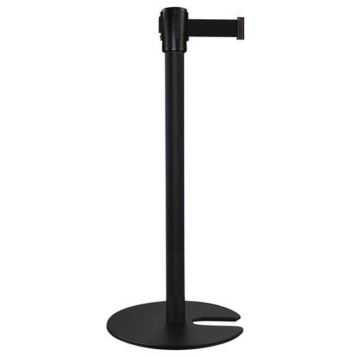 Poteau noir sangle noir 5m base emboîtable noir - Image principale
