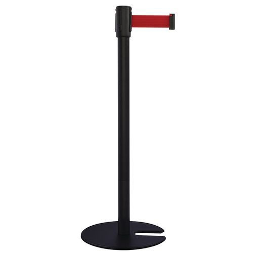 Poteau noir sangle noir 2m base emboîtable noir - Image principale