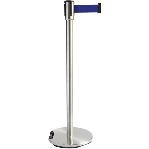 Poteau acier inoxydable à sangle 2 m - Socle à roulettes - Manutan Expert - Image 2