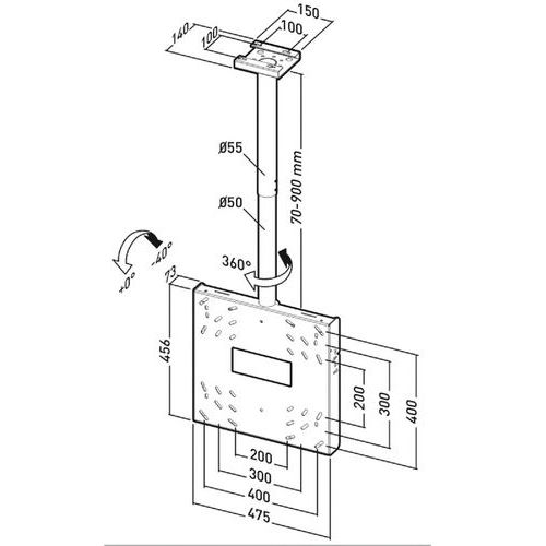 Support universel plafond orientable/inclinable 12422 - Erard pro - Image 2