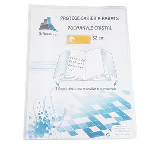 Protège cahier 24x32 cm 2 grands rabats cristal transparent épaisseur: 20/100e - incolore - Image principale