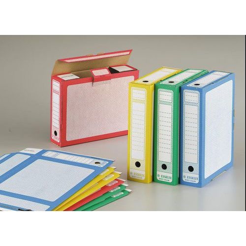 Lot de 10 boites archives dos de 8 cm couleurs assorties pour format A4 - Image principale