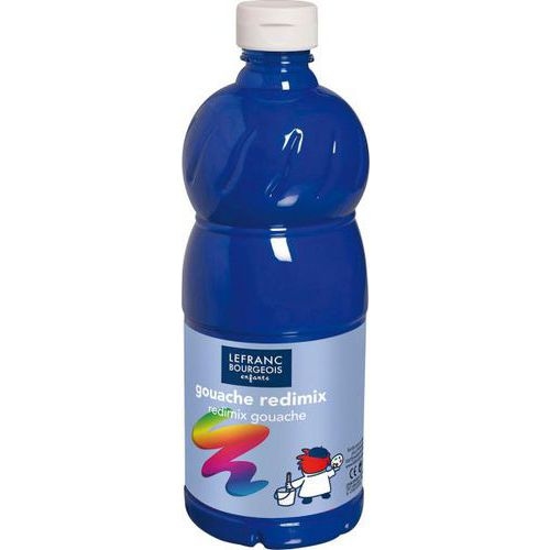 Flacon 1 litre gouache redimix lefranc bourgeois - bleu cobalt - Image principale