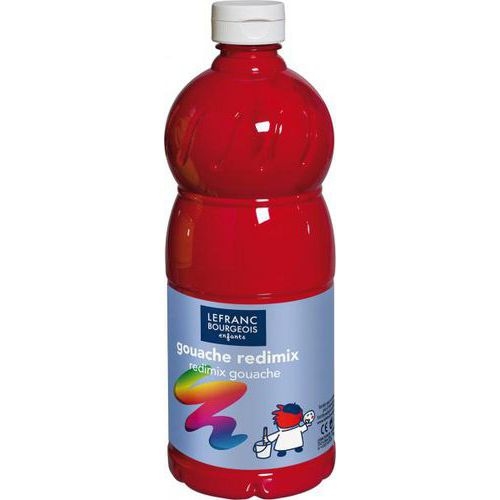Flacon 1 litre gouache redimix lefranc bourgeois - rouge primaire (magenta) - Image principale