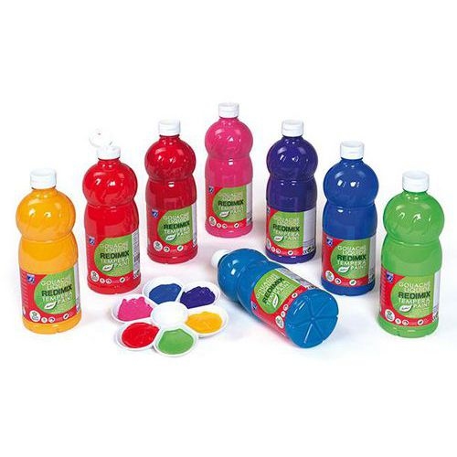 Assortiment 8 flacons 1 litre gouache lot n° 2 lefranc & bourgeois - Image principale