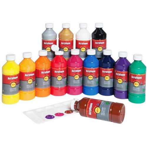 Flacon 500 ml gouache acrylique pichon - jaune primaire - Image 2